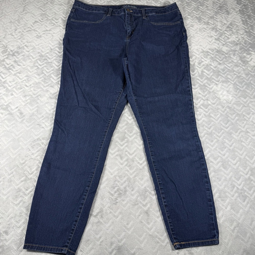 Wild Fable Women High Rise Straight Ankle Jeans Size 18 34R Dark Wash Denim